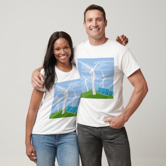 Windmolens en zonnecellen t-shirt (Unisex)