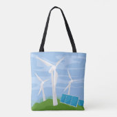 Windmolens en zonnecellen tote bag (Achterkant)