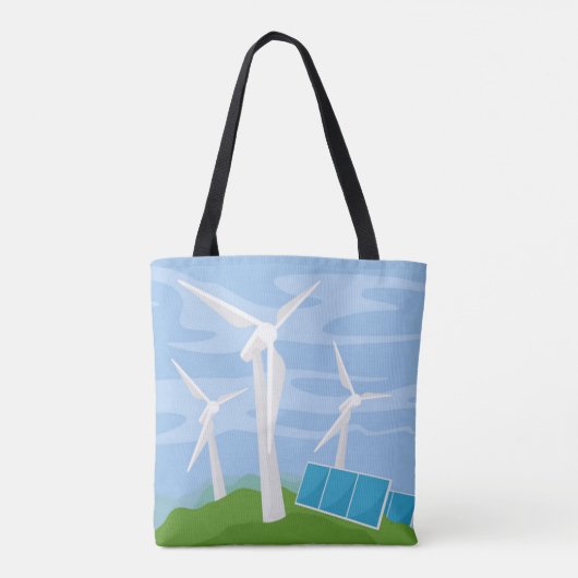 Windmolens en zonnecellen tote bag (Achterkant)