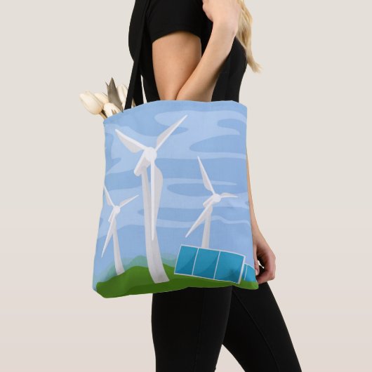 Windmolens en zonnecellen tote bag (Dichtbij)