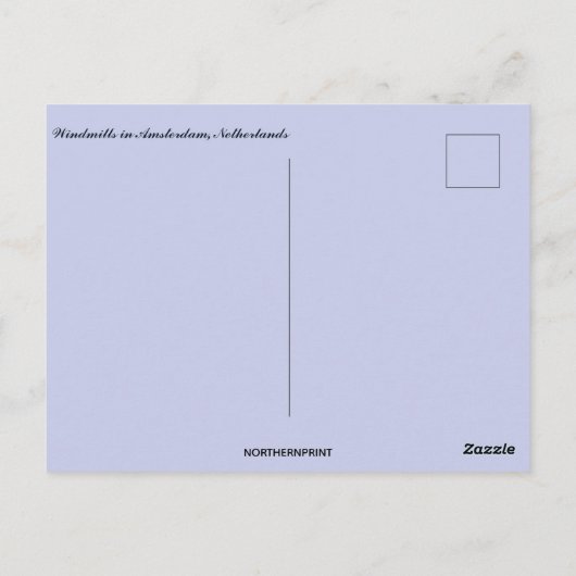 Windmolens in Amsterdam Nederland Briefkaart (Achterkant)