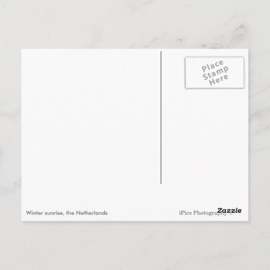 Windmolens in briefkaart met zwarte wintertekst (Achterkant)