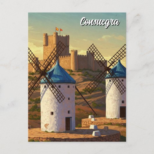 Windmolens in Consuegra Spanje Reizen Briefkaart (Voorkant)