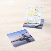 Windmolens in de winter in een zonsopgang, Holland Kartonnen Onderzetters (Insitu)