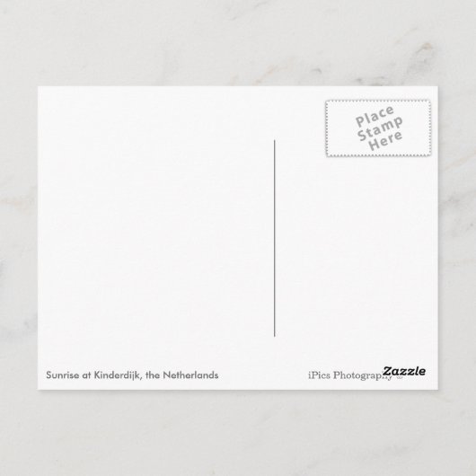 Windmolens in de winter tijdens een briefkaart met (Achterkant)