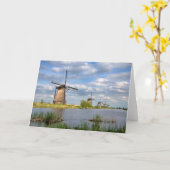 Windmolens in het Holland-Wenskaart Kaart (Gele Bloem)