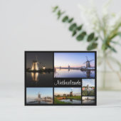 Windmolens in het Nederlandse collage-briefkaart Briefkaart (Staand voorkant)