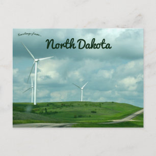 Windmolens in het Western Noord-Dakota Briefkaart
