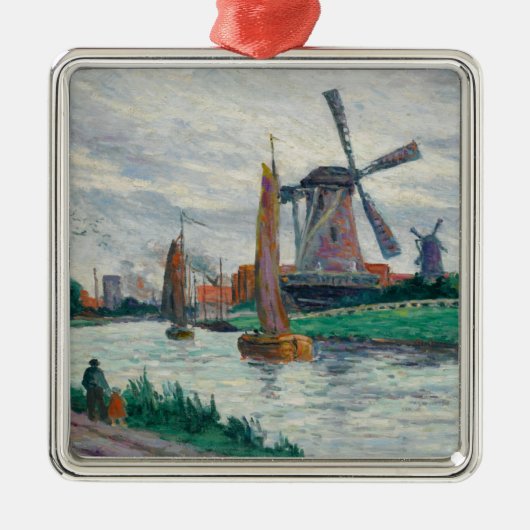 Windmolens in Holland (Nederland) Metalen Ornament (Voorkant)