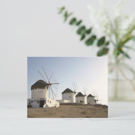 Windmolens in Mykonos Briefkaart (Staand voorkant)