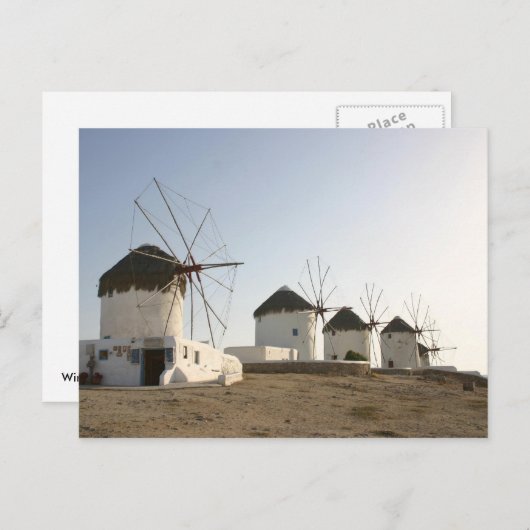 Windmolens in Mykonos Briefkaart (Voorkant / Achterkant)