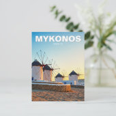 Windmolens in Mykonos Griekenland Cycladen Reizen Briefkaart (Staand voorkant)