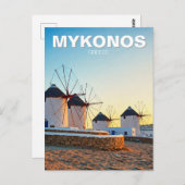 Windmolens in Mykonos Griekenland Cycladen Reizen Briefkaart (Voorkant / Achterkant)
