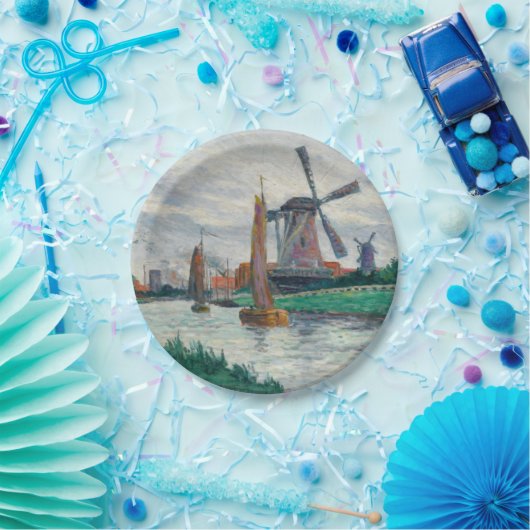 Windmolens in Nederland Papieren Bordje (Feest)