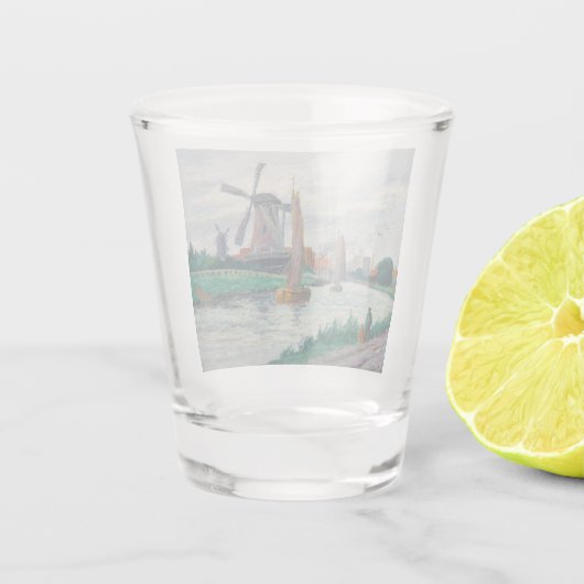 Windmolens in Nederland Shot Glas (Achterkant)