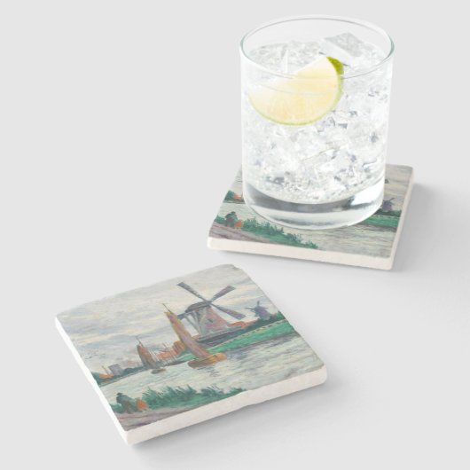 Windmolens in Nederland Stenen Onderzetter (Zijkant)