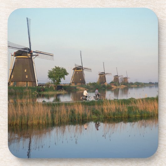 Windmolens, Kinderdijk, Nederland Bier Onderzetter (Voorkant)