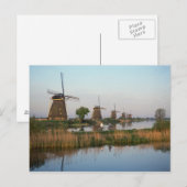 Windmolens, Kinderdijk, Nederland Briefkaart (Voorkant / Achterkant)