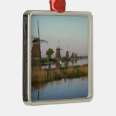 Windmolens, Kinderdijk, Nederland Metalen Ornament (Rechts)