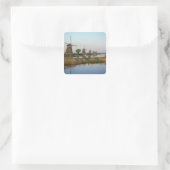 Windmolens, Kinderdijk, Nederland Vierkante Sticker (Tas)