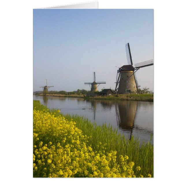 Windmolens langs het kanaal in Kinderdijk, (Voorkant)