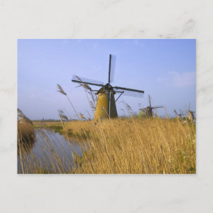 Windmolens langs het kanaal in Kinderdijk, 2 Briefkaart