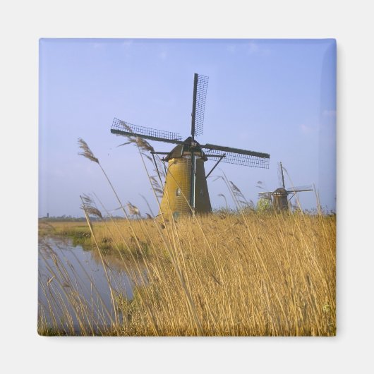 Windmolens langs het kanaal in Kinderdijk, 2 Magneet (Voorkant)