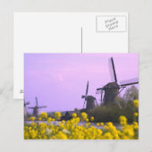Windmolens langs het kanaal in Kinderdijk, Briefkaart (Voorkant / Achterkant)