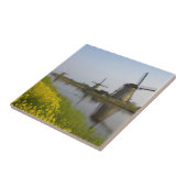 Windmolens langs het kanaal in Kinderdijk Tegeltje (Zijkant)