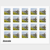 Windmolens langs het kanaal in Kinderdijk, Vierkante Sticker (Vel)