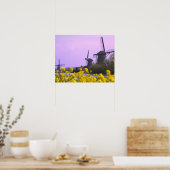 Windmolens langs het kanaal van Kinderdijk, Poster (Keuken)