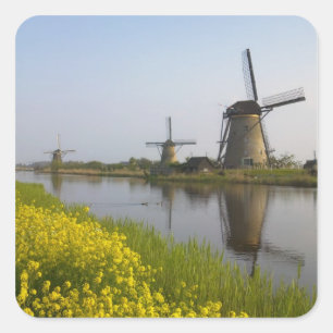Windmolens langs het kanaal van Kinderdijk, Vierkante Sticker