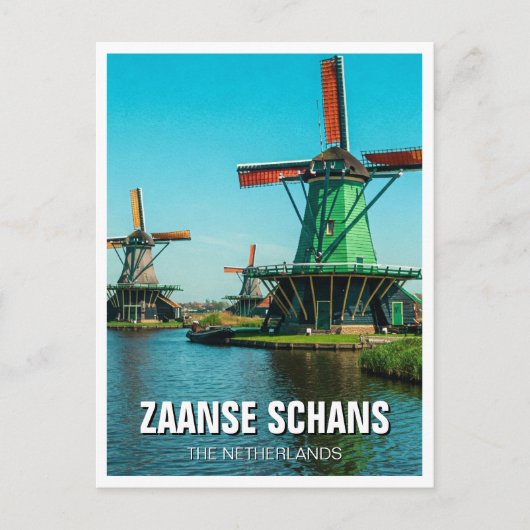 Windmolens op de Zaanse Schans Nederland Briefkaart (Voorkant)