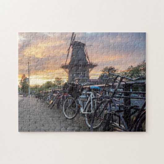 Windmolens van Amsterdam Holland. Jigzaag Puzzle Legpuzzel (Horizontaal)
