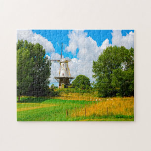 Windmolens van Amsterdam Holland. Jigzaag Puzzle Legpuzzel