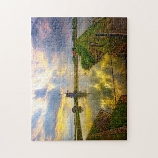 Windmolens van Amsterdam Holland. Legpuzzel (Verticaal)