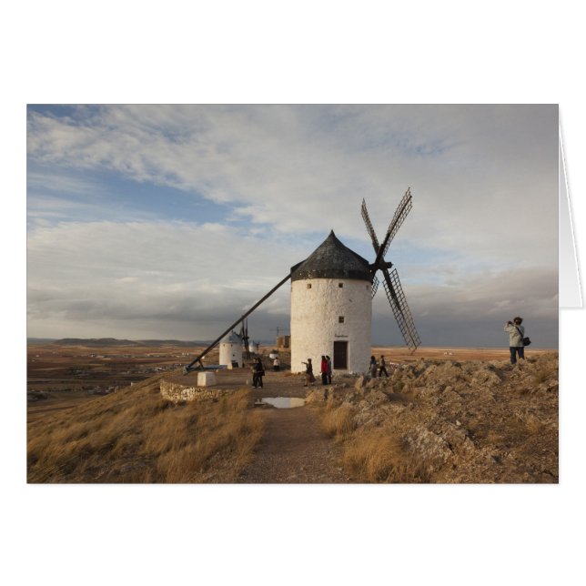 windmolens van de Antiek La Mancha, met bezoekers (Voorkant Horizontaal)