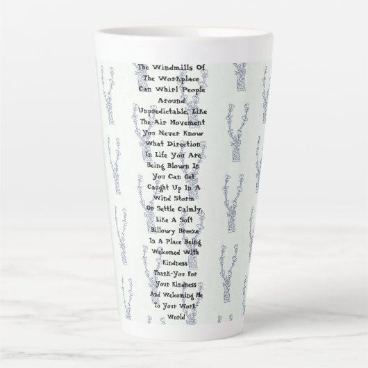 Windmolens van de werkplek latte mok (Voorkant)