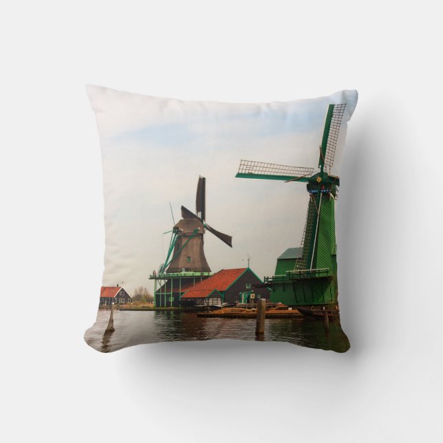 Windmolens van Holland decoratieve kussens (Voorkant)