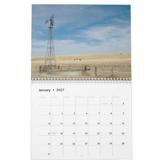 Windmolens van Western Kansas Kalender (Jan 2027)