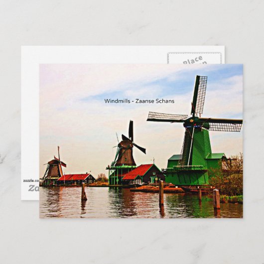 Windmolens-Zaanse Schans Briefkaart (Voorkant / Achterkant)