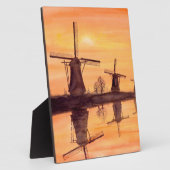 Windmolens Zonnebakken - Waterverf schilderen Fotoplaat (Zijkant)