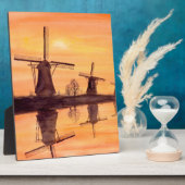 Windmolens Zonnebakken - Waterverf schilderen Fotoplaat (Zijkant)