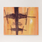 Windmolens Zonnebakken - Waterverf schilderen Legpuzzel (Horizontaal)