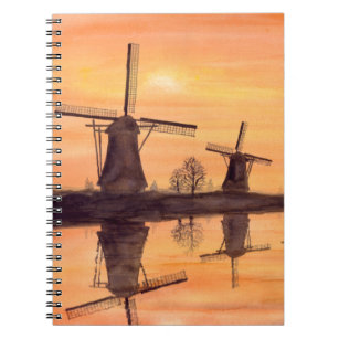 Windmolens Zonnebakken - Waterverf schilderen Notitieboek