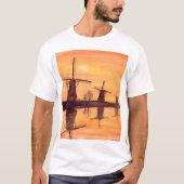 Windmolens Zonnebakken - Waterverf schilderen T-shirt (Voorkant)