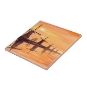 Windmolens Zonnebakken - Waterverf schilderen Tegeltje (Zijkant)