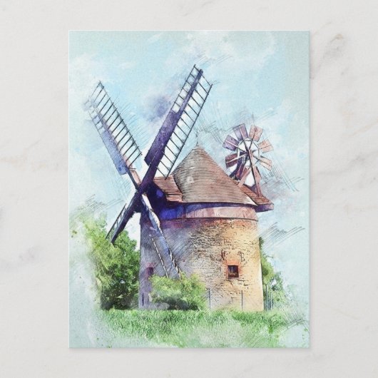 Windmolentekening Briefkaart (Voorkant)
