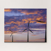 Windmolenturbine op zonsondergang legpuzzel (Horizontaal)