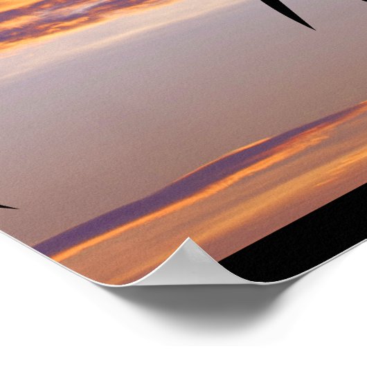 Windmolenturbine op zonsondergang poster (Hoek)